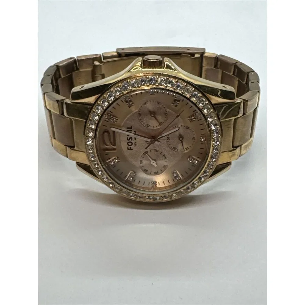 Fossil Riley ES2811 Women's Rose Gold-Tone Analog Dial Quartz Wrist Watch JNA336